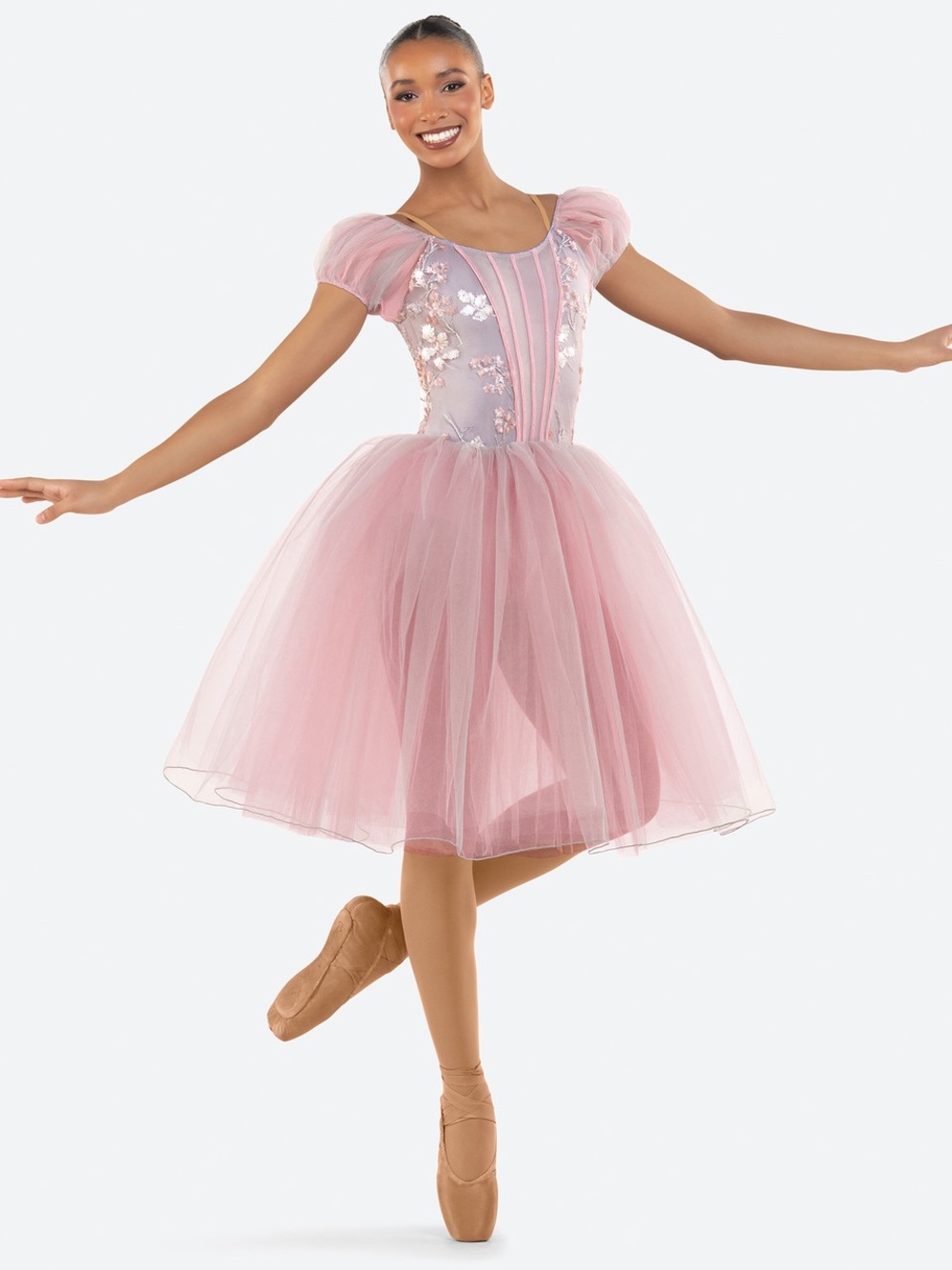 Revolution RIVER FLOWS IN YOU Pink Floral Tulle Ballet Costume. Adult small